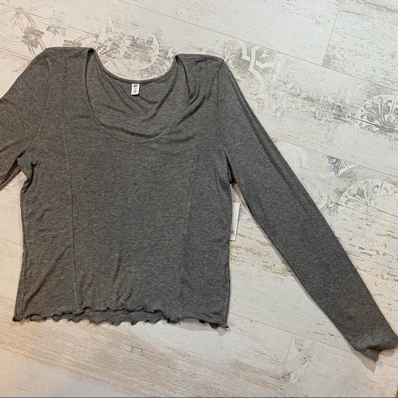 Nordstrom BP. Grey Cloudy Heather Ribbed Long Sleeve Shirt 2X - Picture 4 of 11